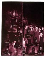 Title: The-Linga, Medium: aquatint-&-embossing, Size: 10in x 12.5in, Year: 1994